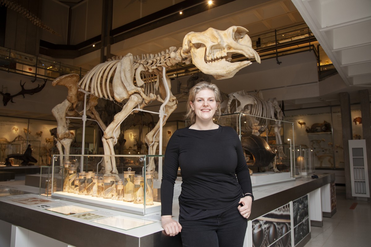 Dr Emily Mitchell, Assistant Professor and Curator of Invertebrates in the Department of Zoology, Cambridge and previous Henslow Fellow of CPS. Photo: Graham CopeKoga